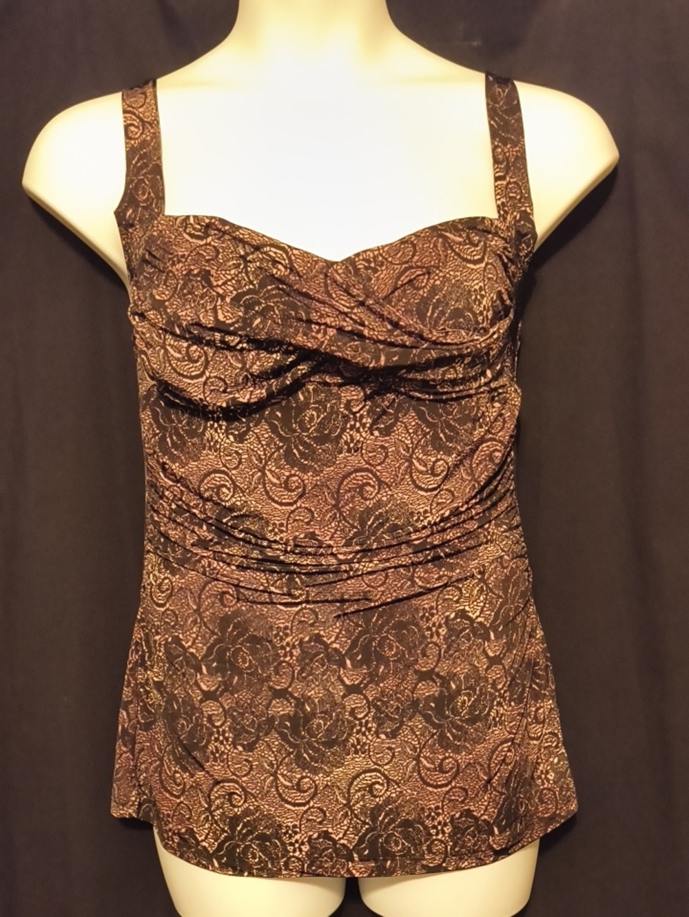 Charlotte Russe Women's Top in Black and Bronze #0115